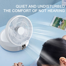 Load image into Gallery viewer, New Small Electric Rechargeable Foldable Table Fan with LED Light Digital Control Outdoor Use Plastic Material
