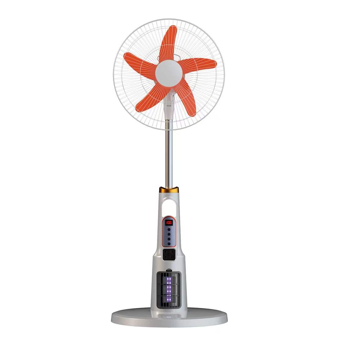 16/18-inch Solar Rechargeable Stand Fan with Bluetooth Speaker & Mosquito Killer