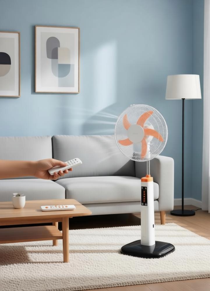 16-inch BLDC Solar Rechargeable Fan with Dual 6V Batteries