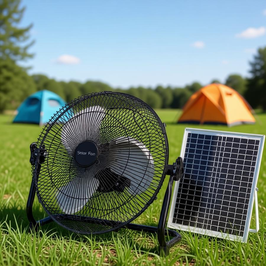 12" Emergency Rechargeable Fan | Solar Kit & USB Charging Hub | Jumbo