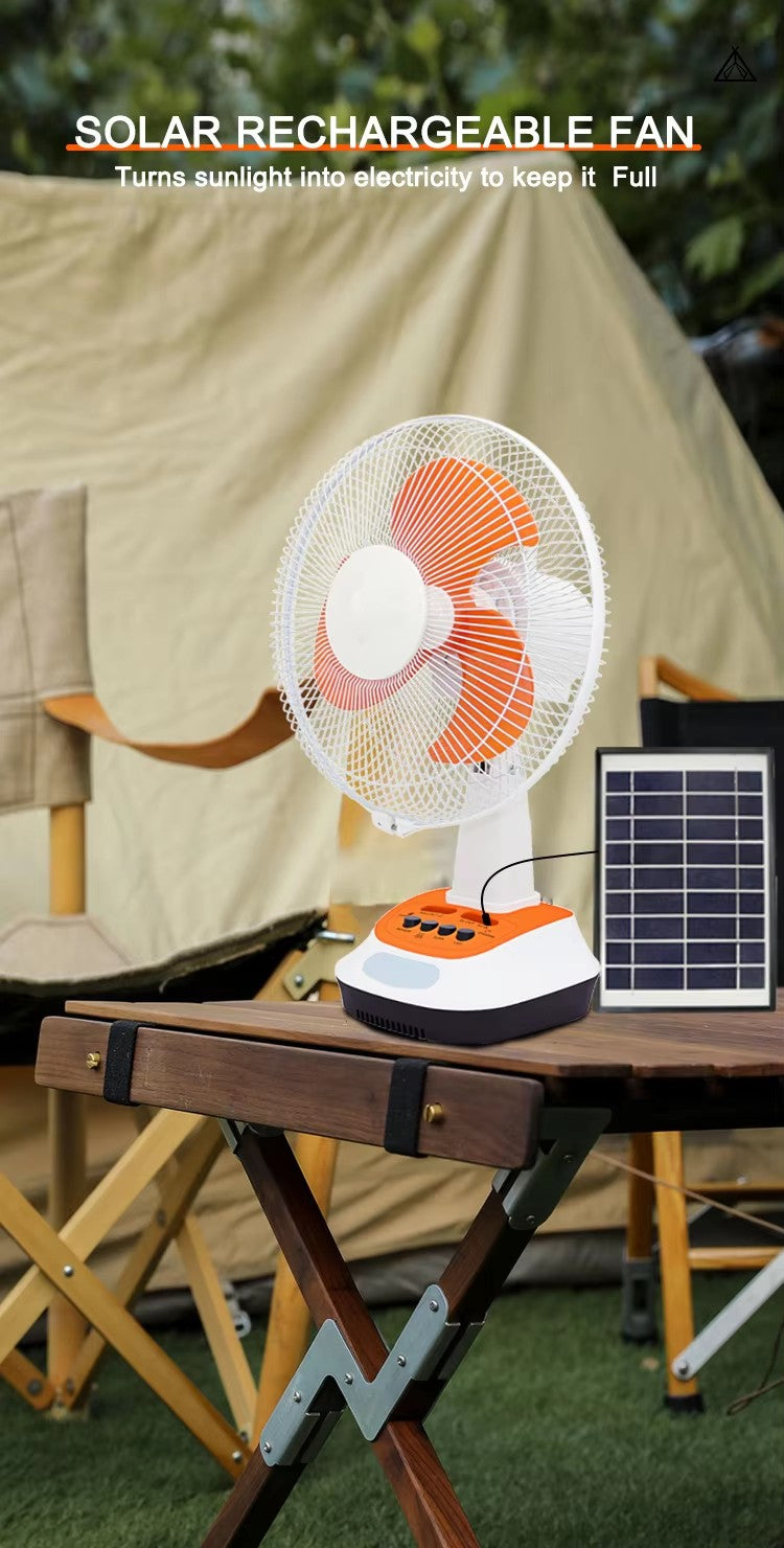 12" AC/DC Rechargeable Table Fan with Lead-Acid Battery & Copper Motor | Jumbo