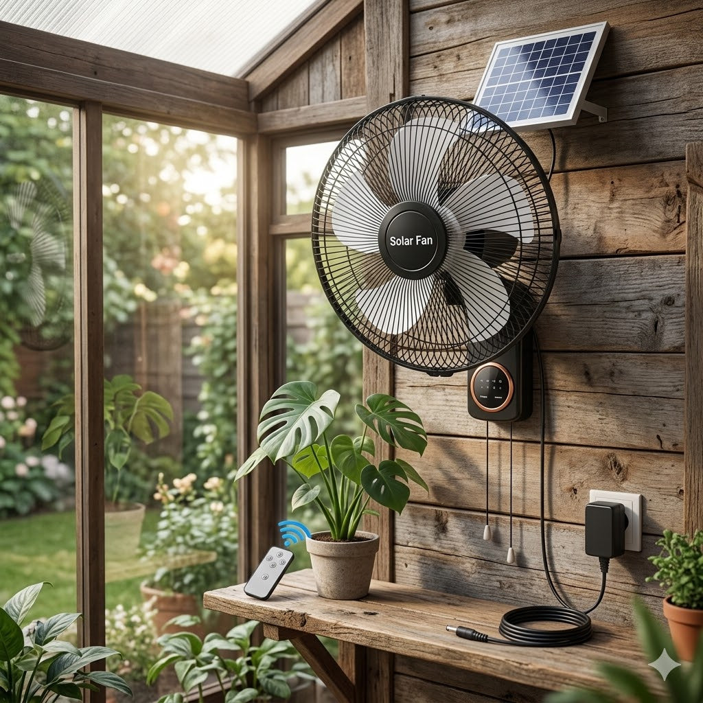 16" Rechargeable Wall Mounted Fan with Remote Control | 7200mAh Battery | Jumbo