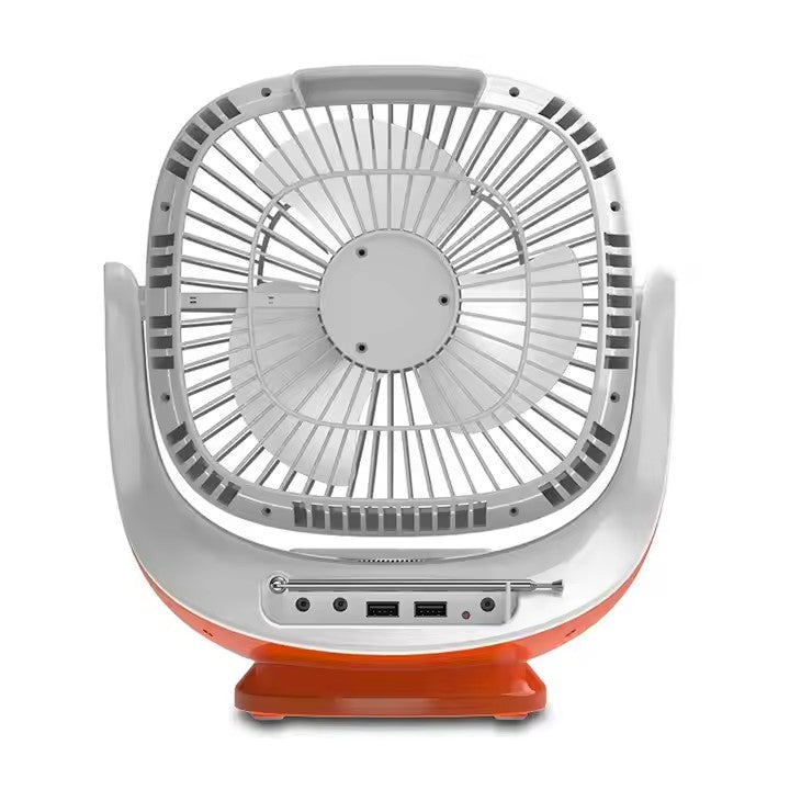8" Portable Solar Rechargeable Fan with Bluetooth Speaker, FM Radio & LED Light | Jumbo