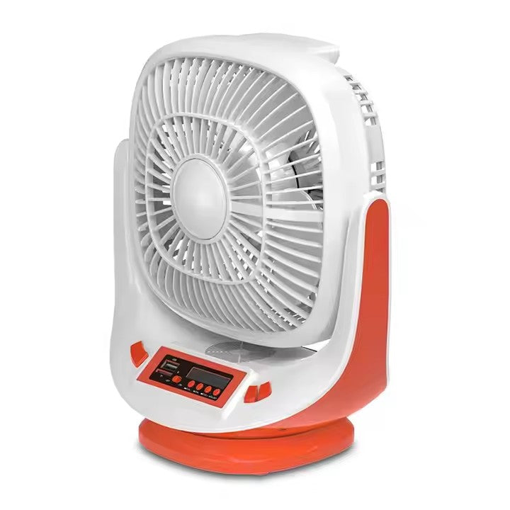 8" Portable Solar Rechargeable Fan with Bluetooth Speaker, FM Radio & LED Light | Jumbo