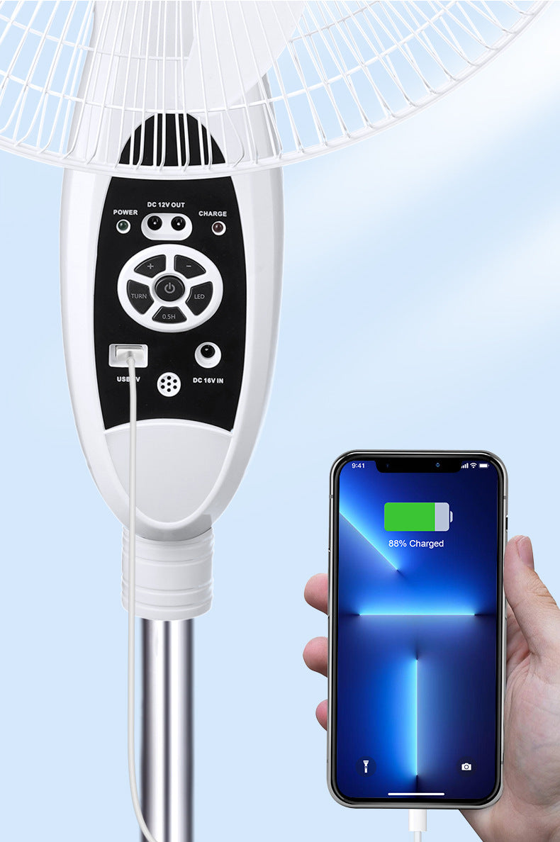 16/18-inch AC/DC Solar Rechargeable Fan with 9-Speed & Remote
