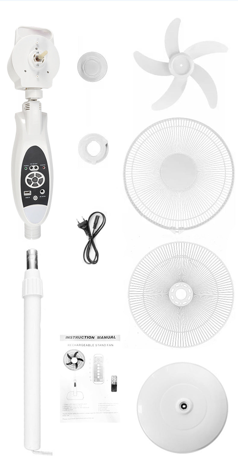 16/18-inch AC/DC Solar Rechargeable Fan with 9-Speed & Remote