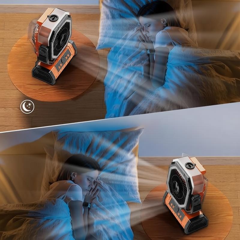 Portable Misting Fan with Auto-Oscillation | 20000mAh Battery, LED Light & Power Bank | 2026 New Model