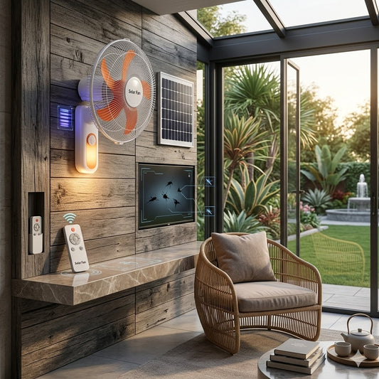 16" Rechargeable Wall Fan with Remote, Night Light & Mosquito Killer | 7200mAh | Jumbo