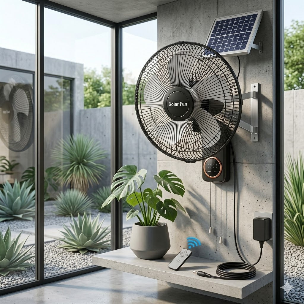16" Rechargeable Wall Mounted Fan with Remote Control | 7200mAh Battery | Jumbo