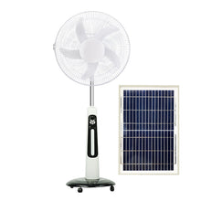 Load image into Gallery viewer, White And Black Wholesale 16 Inch Rechargable Fan With Light China Fan Rechargeable Solar Rechargeable Standing Fan
