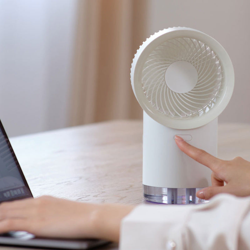 5V Desktop Spray Ambient Light Water Cooling Fan Bladeless Portable Fan