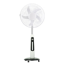 Load image into Gallery viewer, White And Black Wholesale 16 Inch Rechargable Fan With Light China Fan Rechargeable Solar Rechargeable Standing Fan
